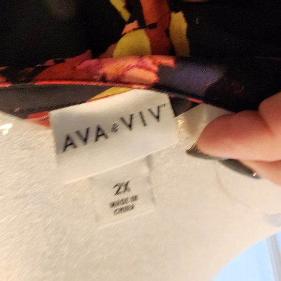 Ava & Viv Black/Multi Tunic Blouse - Picture 6 of 6